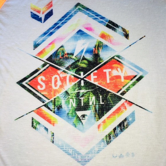 Society White and Neon Tee-Shirt - Picture 2 of 3